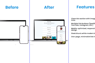 design a clean and modern link in bio website for you