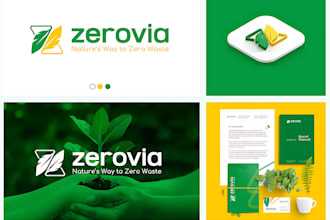 design beautiful green natural eco environment or herb logo for your company