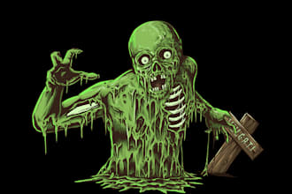 create your face like a zombie, horror and creepy