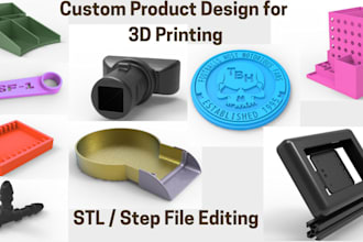 design product for 3d printing, stl,step editing