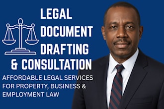 draft legal contracts, agreements, business documents, legal notices, nda or mou