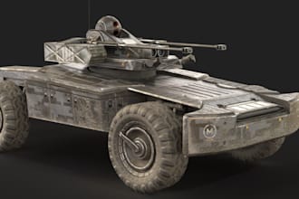 do 3d military weapon model 3d hard surface model 3d military car 3d character