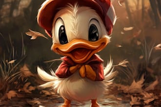 do a your pet portrait in disney cartoon illustration