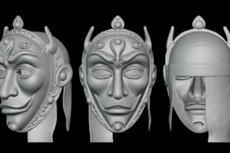 sculpt 3d mask 3d helmet cosplay mask 3d model mask