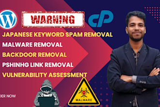 remove japanese keyword hack, spam links, redirection error from  wp website