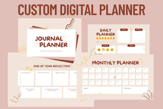 daily planner design, self care planner, printable journal, custom planner