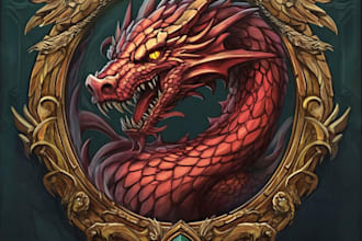 make unique medieval, fantasy, rpg, mmorpg game logo title