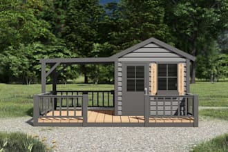 craft 3d children playhouse,kids cabin,3d playland,cgi landscape,3d play cottage