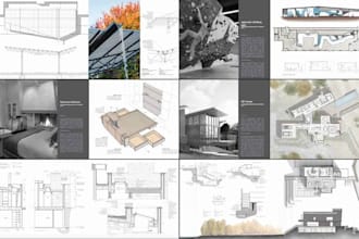 design architectural presentation board and portfolio