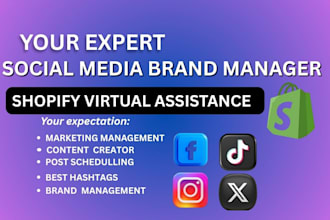 be your social media marketing manager brand manager shopify content creator