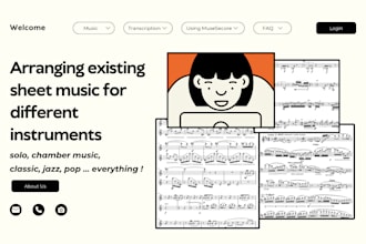 arrange existing sheet music for different instruments