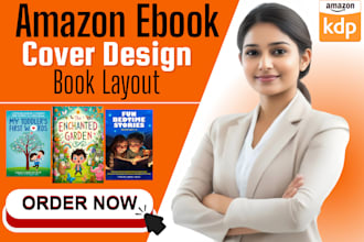design children book layout, amazon kindle ebook cover, book illustration
