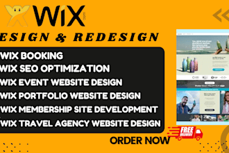 wix seo optimization event website design portfolio membership travel agency