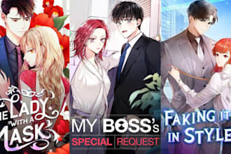 convert webtoon to manga and comic format, draw a comic webtoon cover art