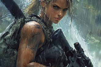 draw 2d game art military character design