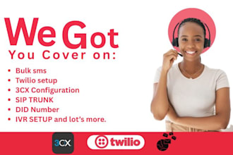 provide sip trunk and did number configured with 3cx for call center, voip