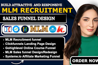 design mlm sales funnel, mlm affiliate recruitment funnel, mlm website promotion