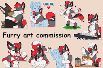 draw furry telegram stickers nsfw furry sticker design discord gif fursona art
