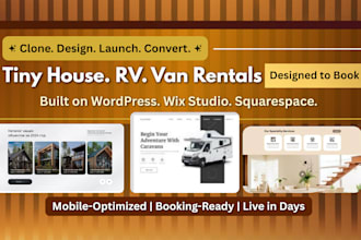 build a responsive tiny house, rv or campervan rental website with wix wordpress