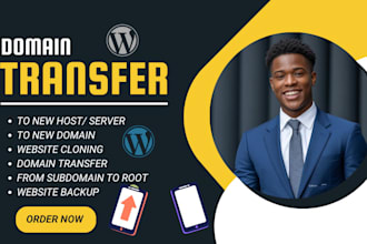 transfer domain, connect domain or move your website to a new hosting or domain