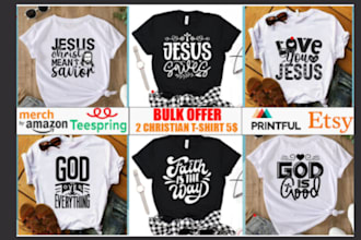 custom typography christian religious t shirt and graphic apparel design