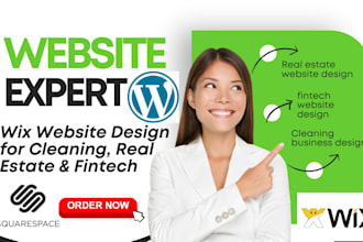 design professional wix website for cleaning, real estate, or fintech businesses