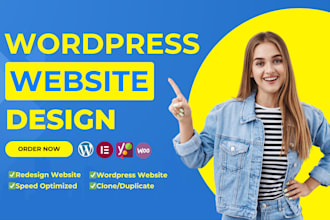 develop, design redesign wordpress website and business website using elementor