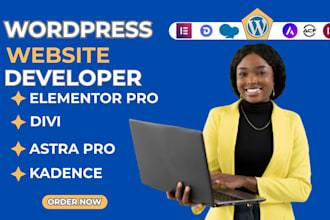 design wordpress website with astra pro divi elementor pro and kadence