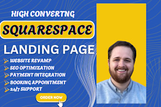 responsive squarespace website, redesign clone revamp squarespace landing page
