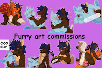 draw furry telegram sticker design discord gif fursona sfw nsfw art commission