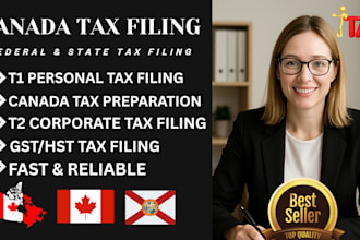 file your canada tax return, t1, t2, gst, and corporate tax