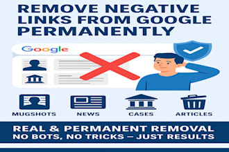permanently remove mugshots, articles, cases, and negative links from google