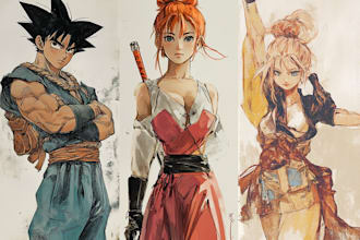 draw custom anime or manga character designs