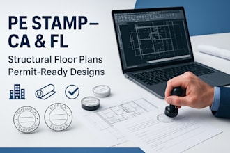 do california pe stamp, florida stamp, city stamp, structural floor plan design