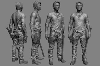 sculpt 3d character modelling, 3d miniature, vtuber, cartoon character, avatar