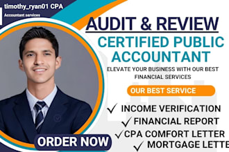 write sign US CPA, certified financial statement audit, income verification