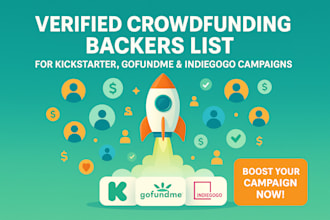 generate verified crowdfunding backers list for kickstarter, gofundme indiegogo