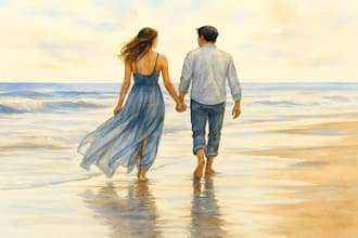 draw couple watercolor illustration or botanical watercolor illustration