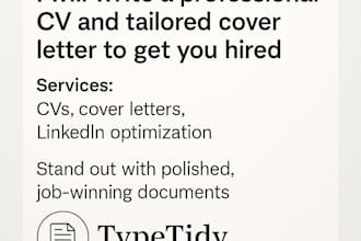 help to improve your career prospects with a tailored CV and cover letter