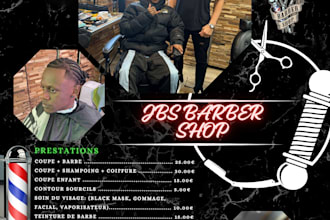 je vais créer un flyer professionnel pour barber shop