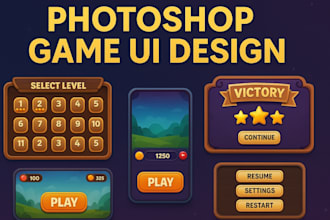 photoshop game ui design game menu ui game interface custom game hud  ui layout
