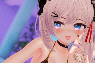 create vroid vrchat avatar or 3d vtuber anime 3d model vrm avatar vrc character