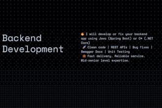 develop or fix your java or dotnet backend application