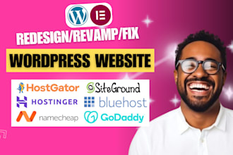 update migrate fix revamp wordpress website godaddy bluehost hostinger namecheap