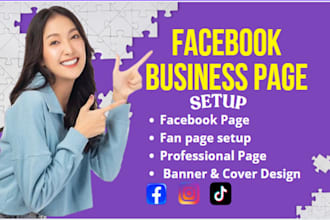 do facebook business page setup, fan page create, banner, and cover design