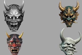 create detailed 3d mask models for printing or animation