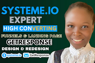 build systeme io sales funnel, getresponse landing page, funnelish automation