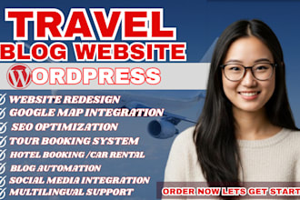 travel blog website, tour booking, vacation blog trip booking, wordpress website