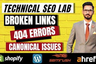 fix 404, 301, broken links, indexing and canonical issues