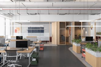 create office interior,co clay space render,luxury office element,funiture plan